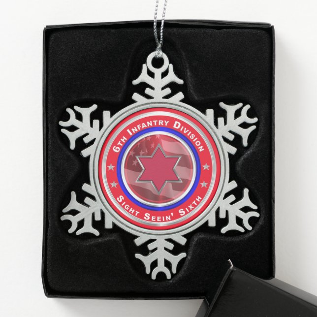 6. Infanterieabteilung Schneeflocken Zinn-Ornament (Box)