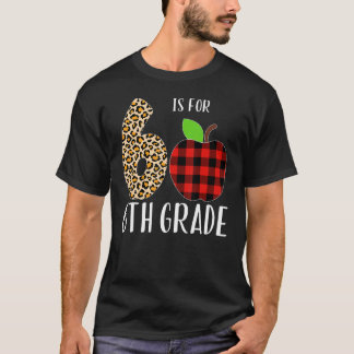 6 ist für Lehrer der 6. Klasse Leopard Buffalo Kar T-Shirt