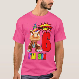 6 Jahre alt 6. Geburtstag bin ich sechs Funny Dino T-Shirt