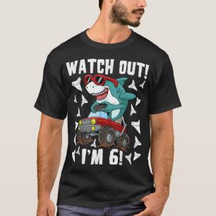6 Jahre alt 6. Geburtstag Hai Junge Girl Monster T T-Shirt