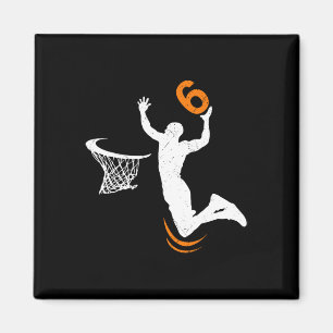 6 Jahre alt Bysketbyll Dunk 6. Geburtstagsparty Bo Magnet