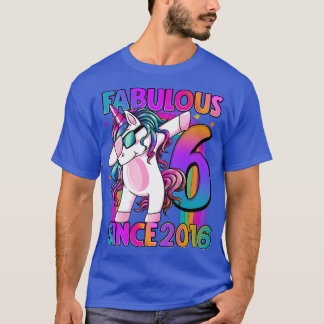 6 Jahre alt Einhorn Dabbing 6. Geburtstag Mädchen  T-Shirt