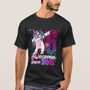6 Jahre alt Einhorn Dabbing 6. Geburtstag Mädchen  T-Shirt