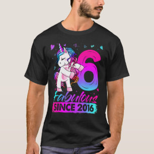 6 Jahre alt Einhorn Flossing 6. Geburtstag Girl Un T-Shirt