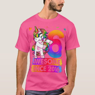 6 Jahre alt Einhorn Flossing 6. Geburtstag Girl Un T-Shirt