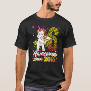 6 Jahre alt Einhorn Flossing 6. Geburtstag Mädchen T-Shirt