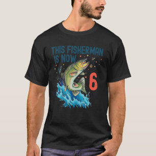 6 Jahre alt Fischen Geburtstag 6. Bass Fish Kids B T-Shirt