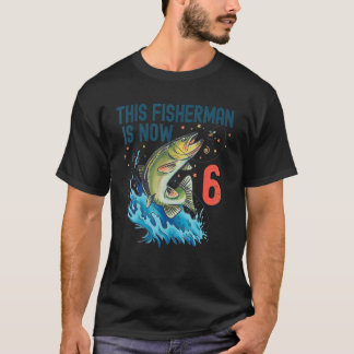 6 Jahre alt Fischen Geburtstag 6. Bass Fish Kids B T-Shirt