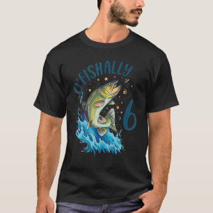 6 Jahre alt Fischen Geburtstag 6. Bass Fish Kids B T-Shirt