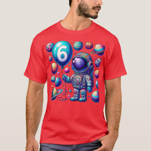 6 Jahre alt Geburtstag Junge gibt Astronaut 6. Geb T-Shirt