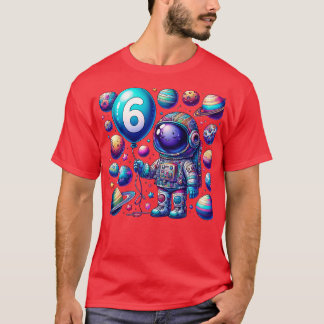 6 Jahre alt Geburtstag Junge gibt Astronaut 6. Geb T-Shirt