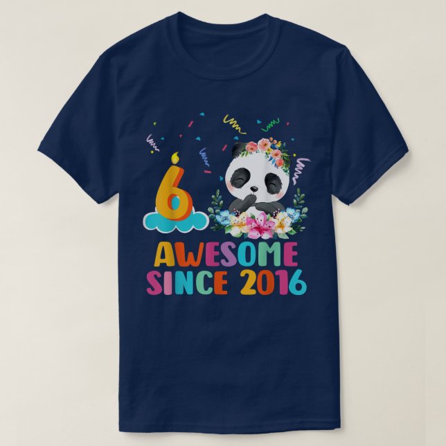 6 Jahre alt Panda Einhorn Phantastisch seit 2016 6 T-Shirt (Design vorne)