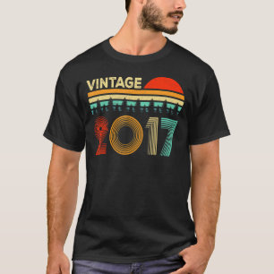 6 Jahre alt Vintag 2017 6. Geburtstagsrückro T-Shirt