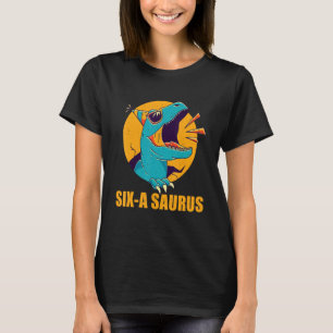 6 Jahre alte Dinosaurier Geburtstagsparty Rex Sech T-Shirt
