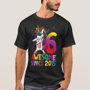 6 Jahre alte Einhorn Flossing 6. Geburtstag Mädche T-Shirt
