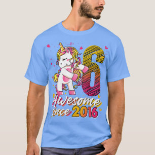 6 Jahre alte Geschenke Einhorn Flossing 6. Geburts T-Shirt