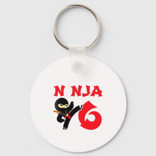 6 Jahre alte Karate-Ninja-Party-Kinder 6. Geburtst Schlüsselanhänger