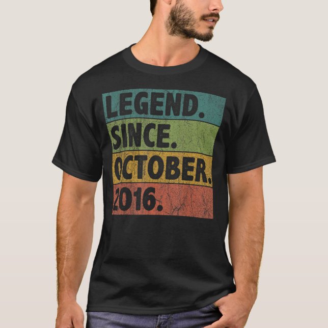 6 Jahre alte Legende Seit Oktober 2016 6. Geburtst T-Shirt (Vorderseite)