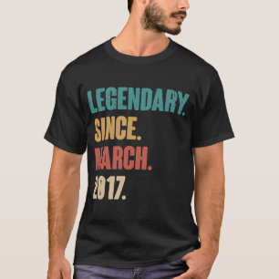 6 Jahre alte Vintage 2017 Geburtstag 6. März Decor T-Shirt