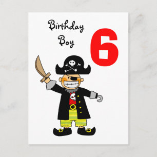 6 Jahre alter Piratenjunge Postkarte