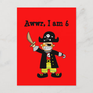 6 Jahre alter Piratenjunge Postkarte