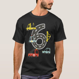 6 Jahre alter Transport Geburtstag Auto-Train Plan T-Shirt