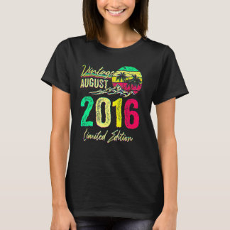 6 Jahre Alter Vintager August 2016 6. Geburtstag T-Shirt