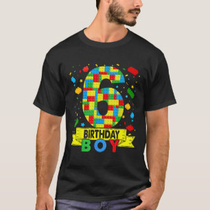 6 Jahre altes Gebäude Blocks 6. Geburtstag Junge B T-Shirt