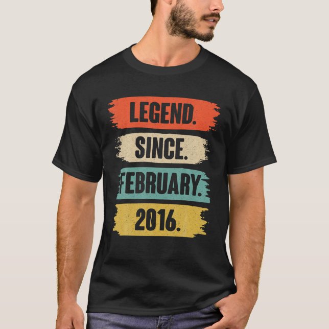 6 Jahre altes Geschenk - Legende seit Februar 2016 T-Shirt (Vorderseite)