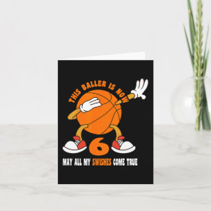 6 Jahre Altes Glück 6. Geburtstag Basketball 6. Ge Karte