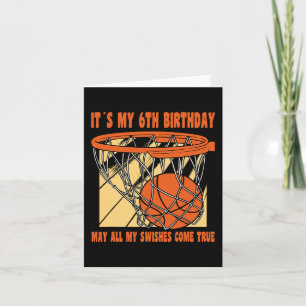 6 Jahre Altes Glück 6. Geburtstag Basketball 6. Ge Karte