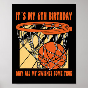 6 Jahre Altes Glück 6. Geburtstag Basketball 6. Ge Poster