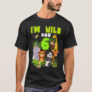 6 Jahre altes Tierheim Thema Geburtstag Safari Jun T-Shirt