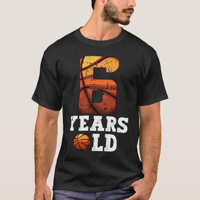 6 Jahre Basketball 6. Geburtstag Basketball T-Shirt (Vorderseite)