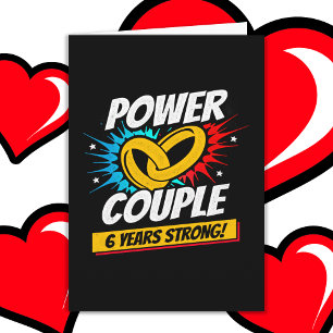 6 Jahre Comic Super Power Paar 6 Jahre Jubiläum Karte