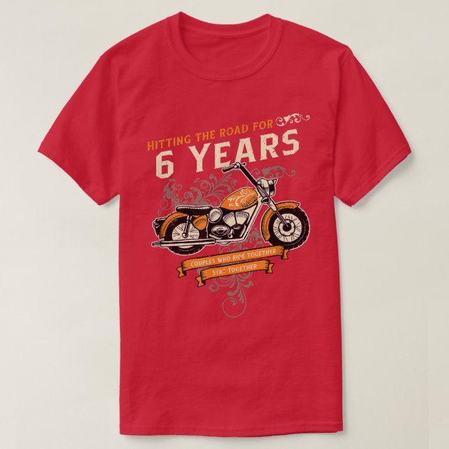6 Jahre Fahrradfahrer 6. Hochzeit Ann T-Shirt (Design vorne)