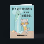 6 Jahre Grandson Birthday Beach Funny Cool Raccoon Karte<br><div class="desc">Diese Karte bringt nicht nur Spaß und Spaß,  sondern auch einen personalisierten Gruß an einen Enkel von Ihnen,  der bald einen 6. Geburtstag feiern wird. Vor der Bestellung mit seinem Namen anpassen. Mach es jetzt!</div>