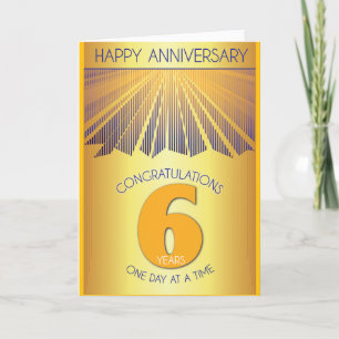 6 Jahre nüchtern - Jubiläum Golden Ray 12-Schrit Karte