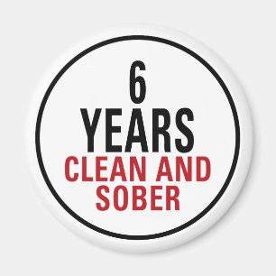 6 Jahre säubern und ernüchtern Magnet