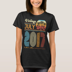 6 Jahre Vintager Geburtstag Juli 2017 Girls Boys T-Shirt