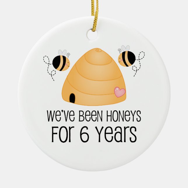 6. Jahrestags-Paar-Geschenk Keramikornament (Vorne)