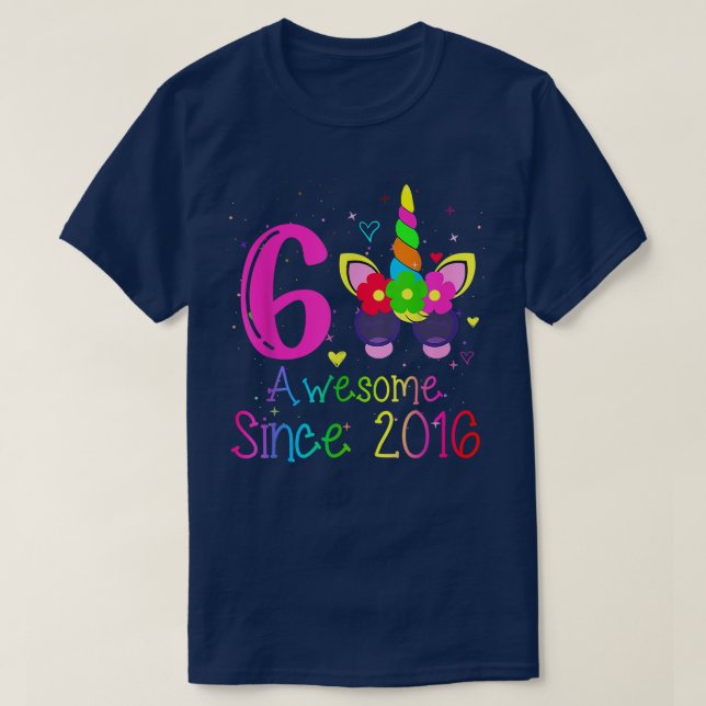 6-jährige Mädchen Phantastisch seit 2016 6. Geburt T-Shirt (Design vorne)