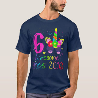 6-jährige Mädchen Phantastisch seit 2016 6. Geburt T-Shirt