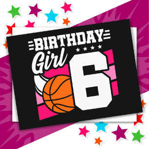 6-jähriger Basketball-Geburtstagsparty 6. Geburtst Postkarte
