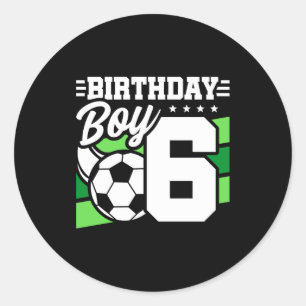 6-jähriger Fußballparty 6. Geburtstag Junge Runder Aufkleber