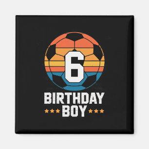 6-jähriger Fußballspieler 6. Geburtstag für Jungen Magnet