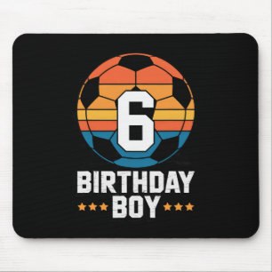6-jähriger Fußballspieler 6. Geburtstag für Jungen Mousepad