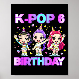 6-jähriger Geburtstag K-Pop Kinder 6. Geburtstag M Poster