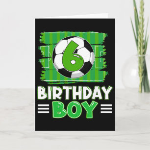 6-jähriger Geburtstags-Soccer-Junge 6. Party-Thema Karte