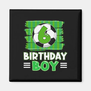 6-jähriger Geburtstags-Soccer-Junge 6. Party-Thema Magnet